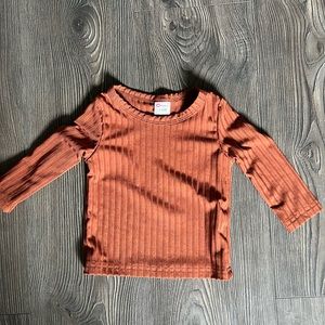PatPat long sleeve dressy top. Color rusty bronze. Size 3-6 months